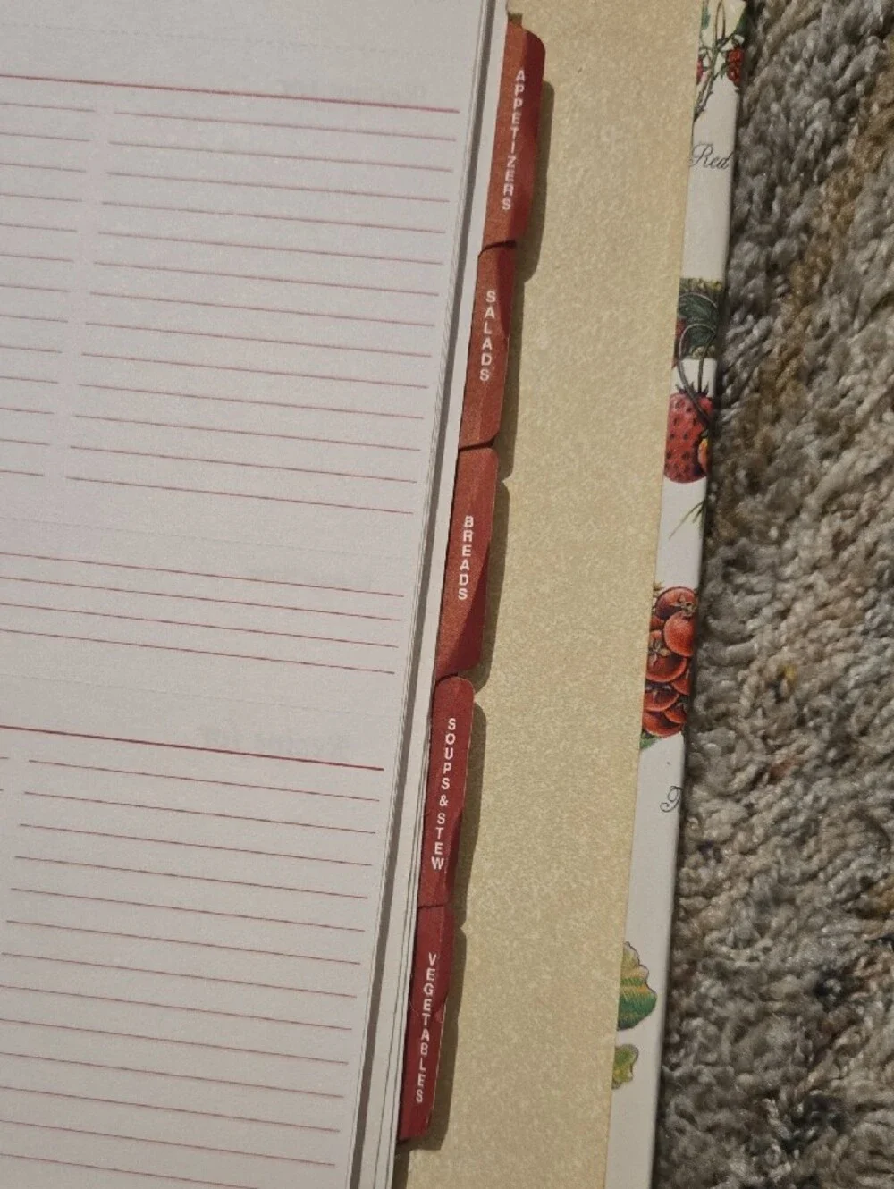 Recipes Journal Notebook - Cream with Red Accent